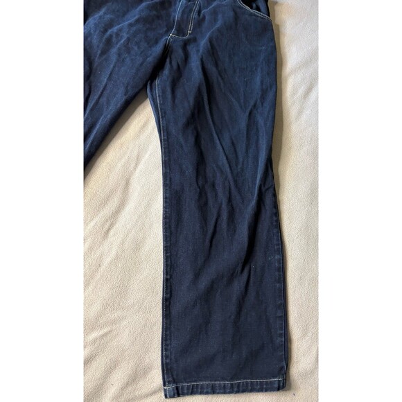 Raw Blue Denim Jeans Money Diamonds Graphic Embroidered Pockets Mens Size 42x34 - Picture 9 of 11